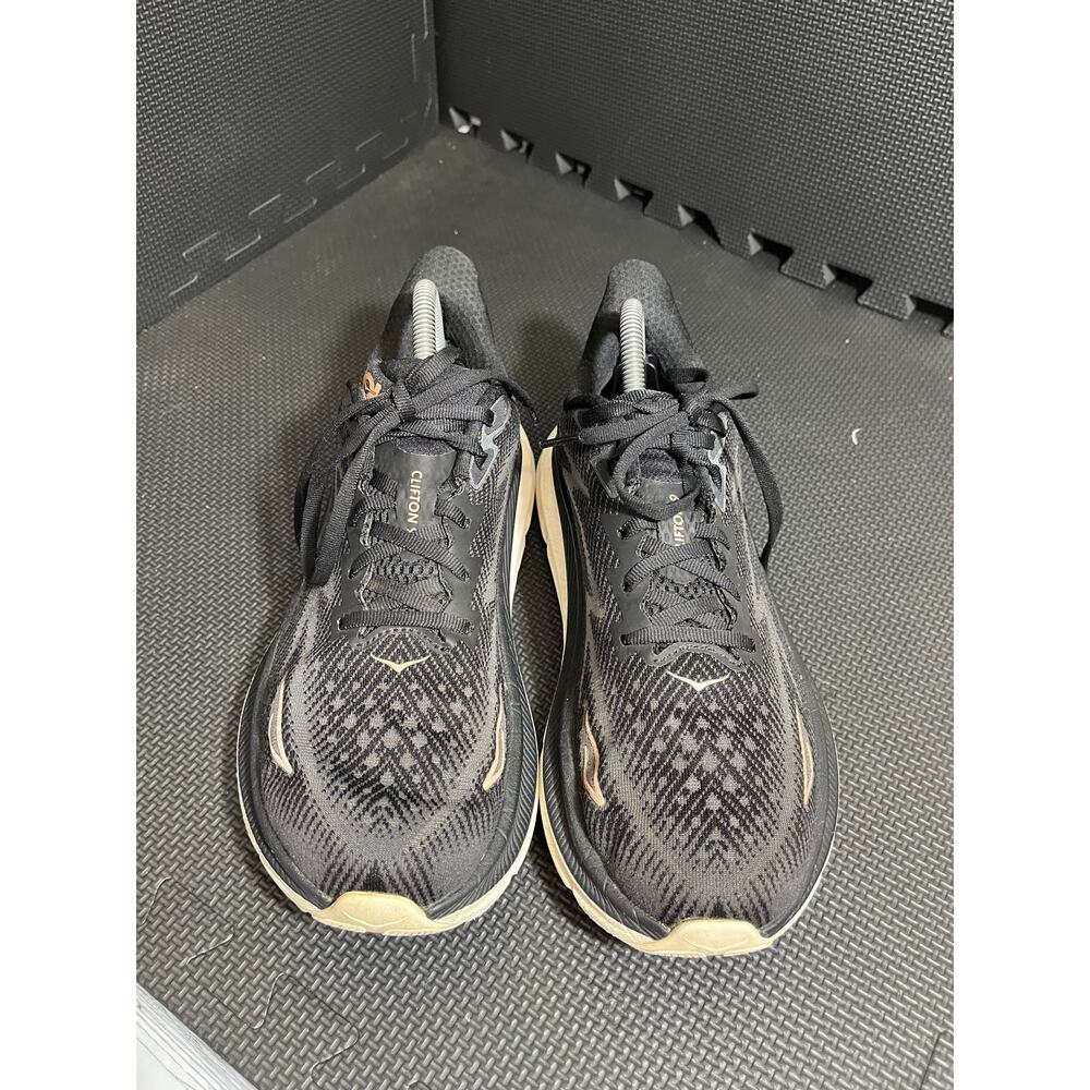 Hoka One Clifton 9 1127896 Black Copper Women's Running Shoes Sneakers‎ Size 9.5 - Picture 2 of 8